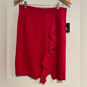 Elegant Red Ruffle Skirt